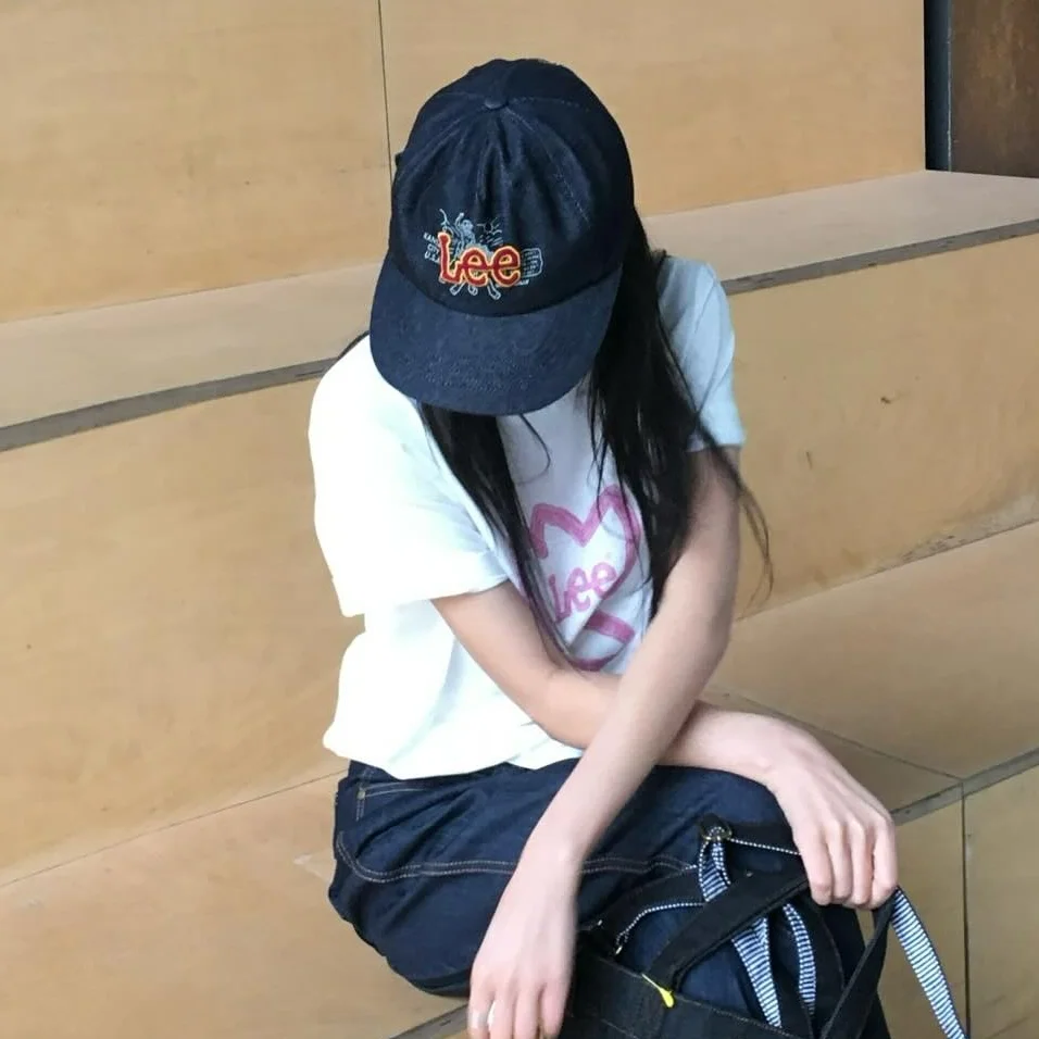 牛仔 圖案 棒球帽 深 靛藍