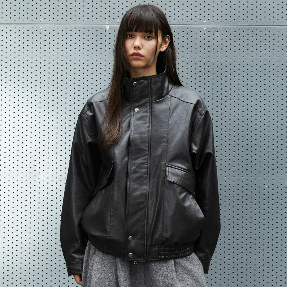 FAUX LEATHER BLOUSON JACKET