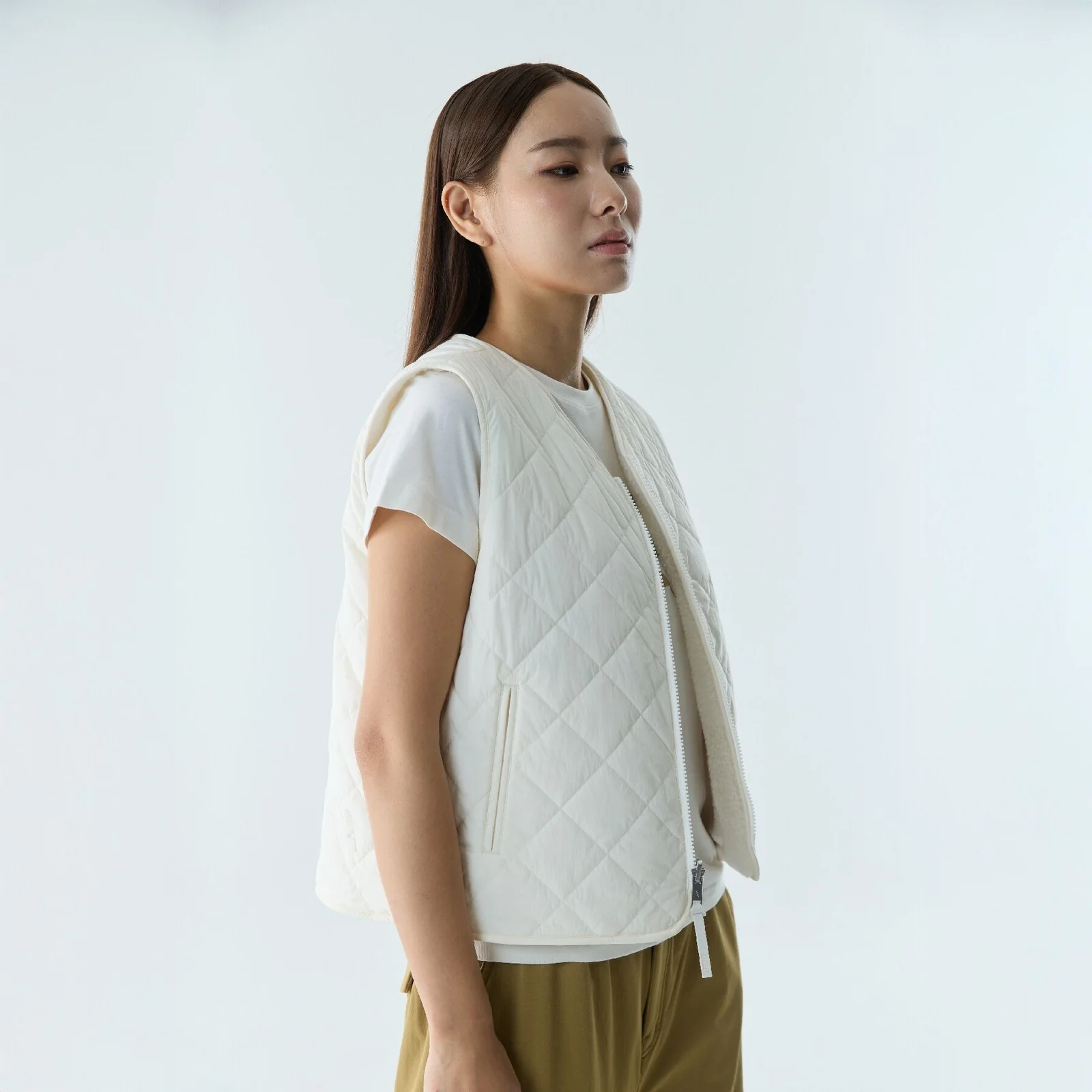 女裝 淺 羽絨外套 全拉鏈 AAW25WOUI007LAI