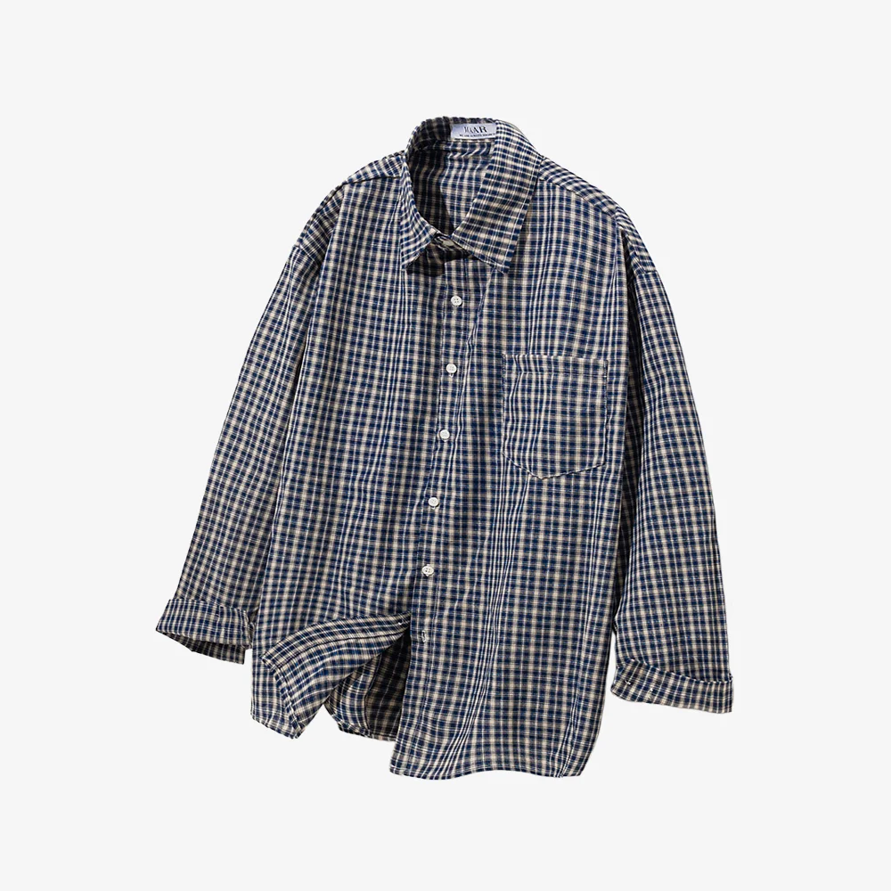 MS002 OVERFIT CHECK SHIRT_BLUE