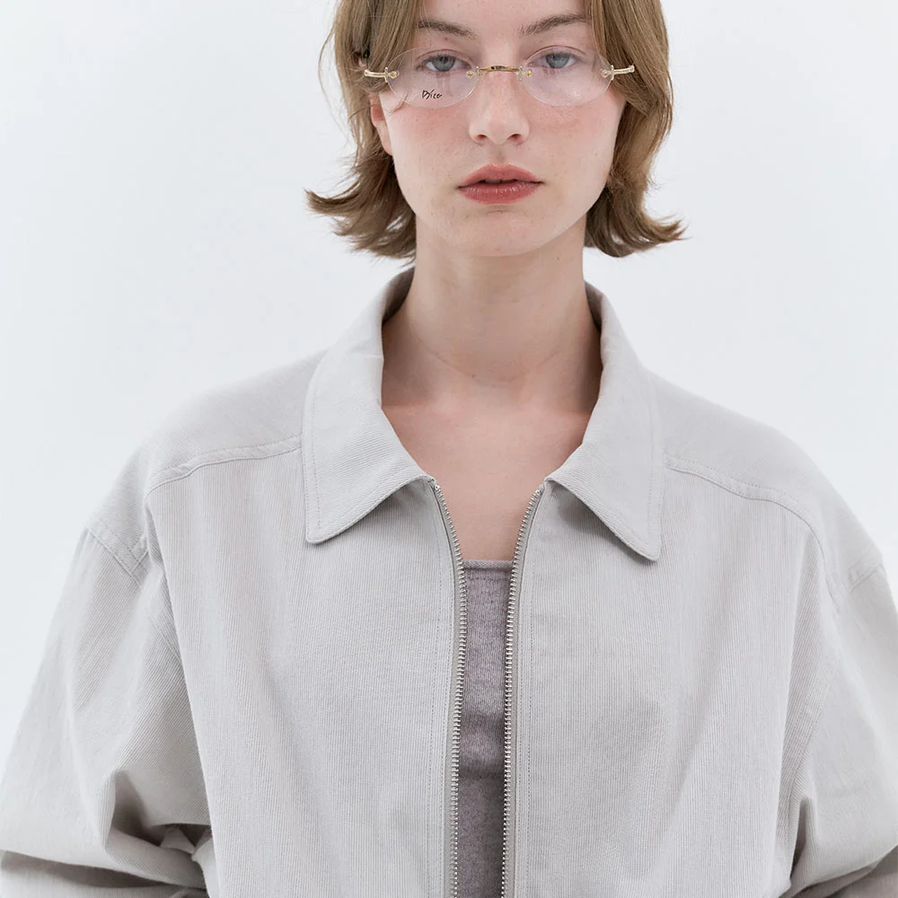 Clover Stripe Blouson Jacket (Light Gray)