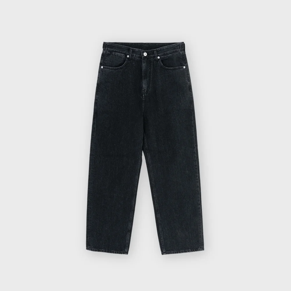 Straight Denim, Washed Black