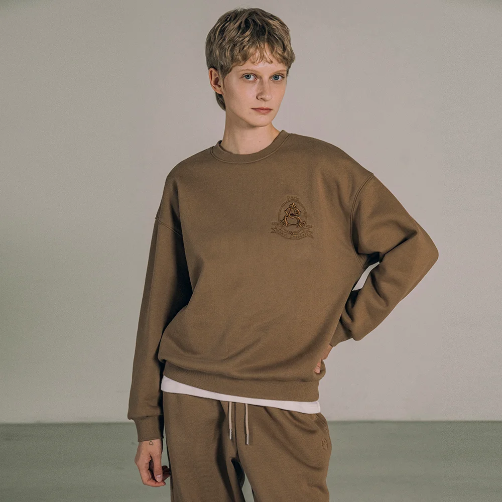 SITP5173 Royal 刺繡 加絨 衛衣 襯衫_Milk brown
