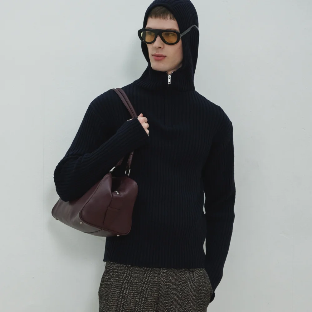 UNISEX, Balaclava Knit Top / Dark Navy