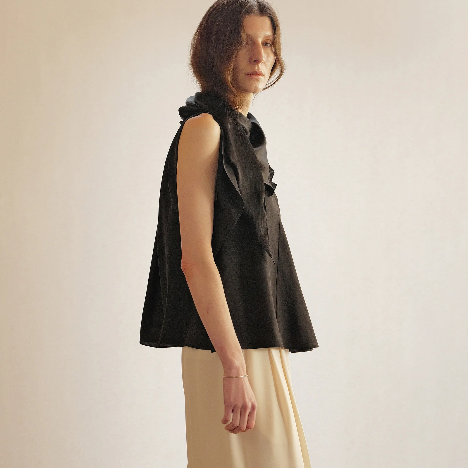 Silk Scarf 09 Black