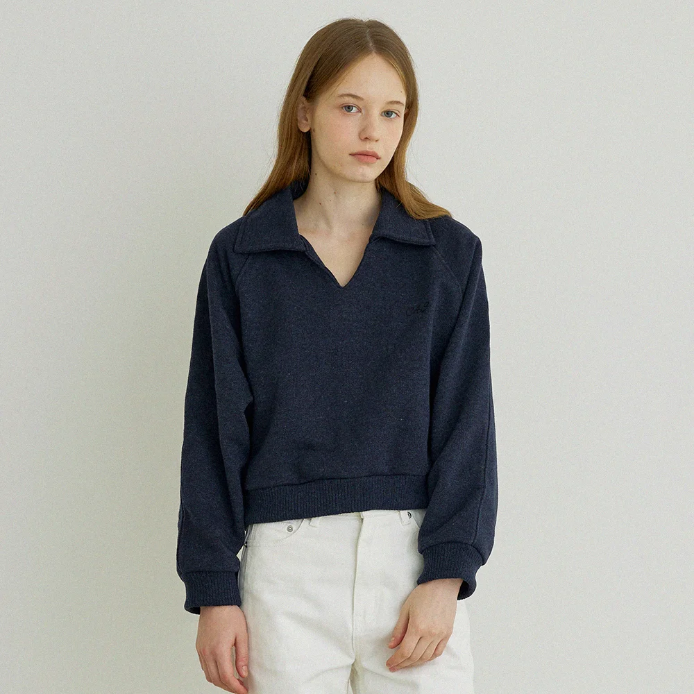 Lovin collar Sweatshirt (Navy)