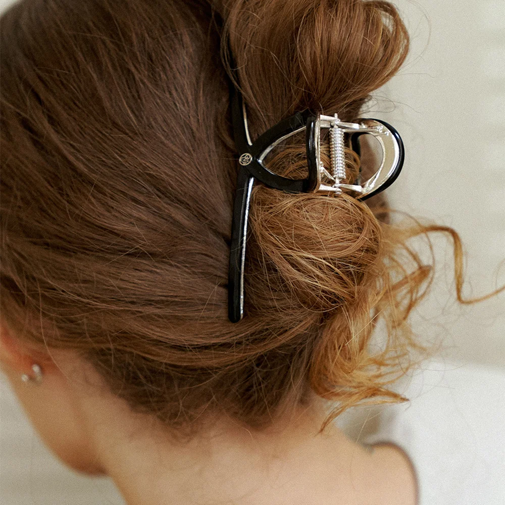 Twist metal point hair clip_real black silver HC007