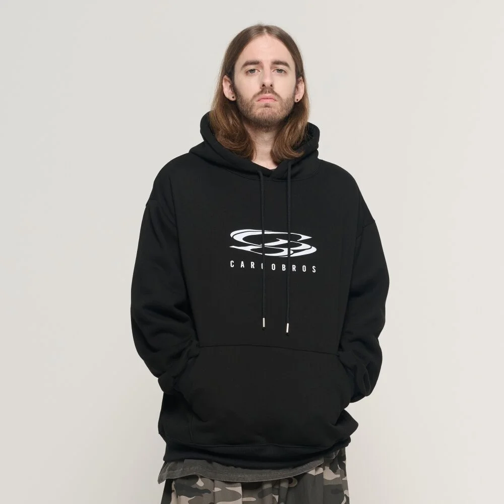 CIRCLE LOGO OVER HOOD T-SHIRT (BLACK)