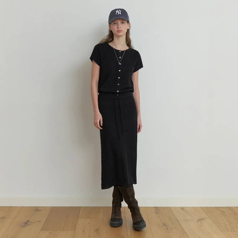 Two-piece knit set (black)