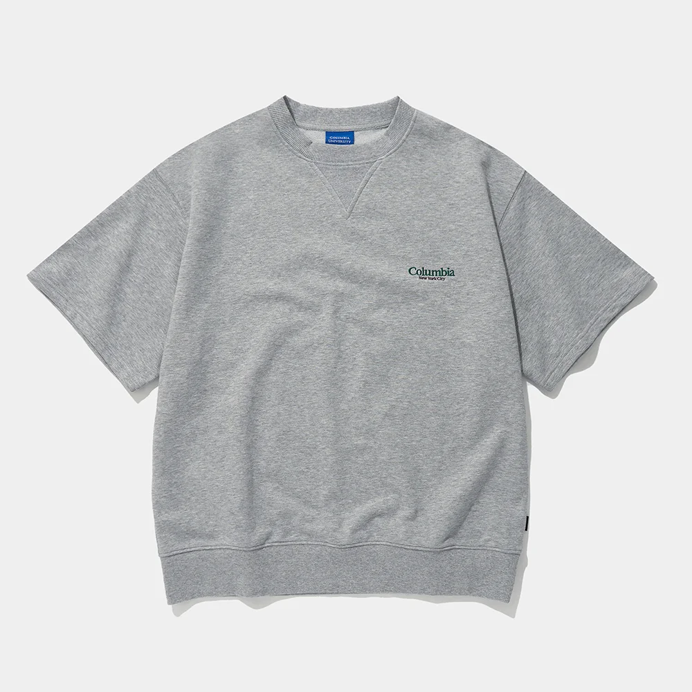 NYC EMB TERRY S/S CREW NECK_MELANGE GRAY