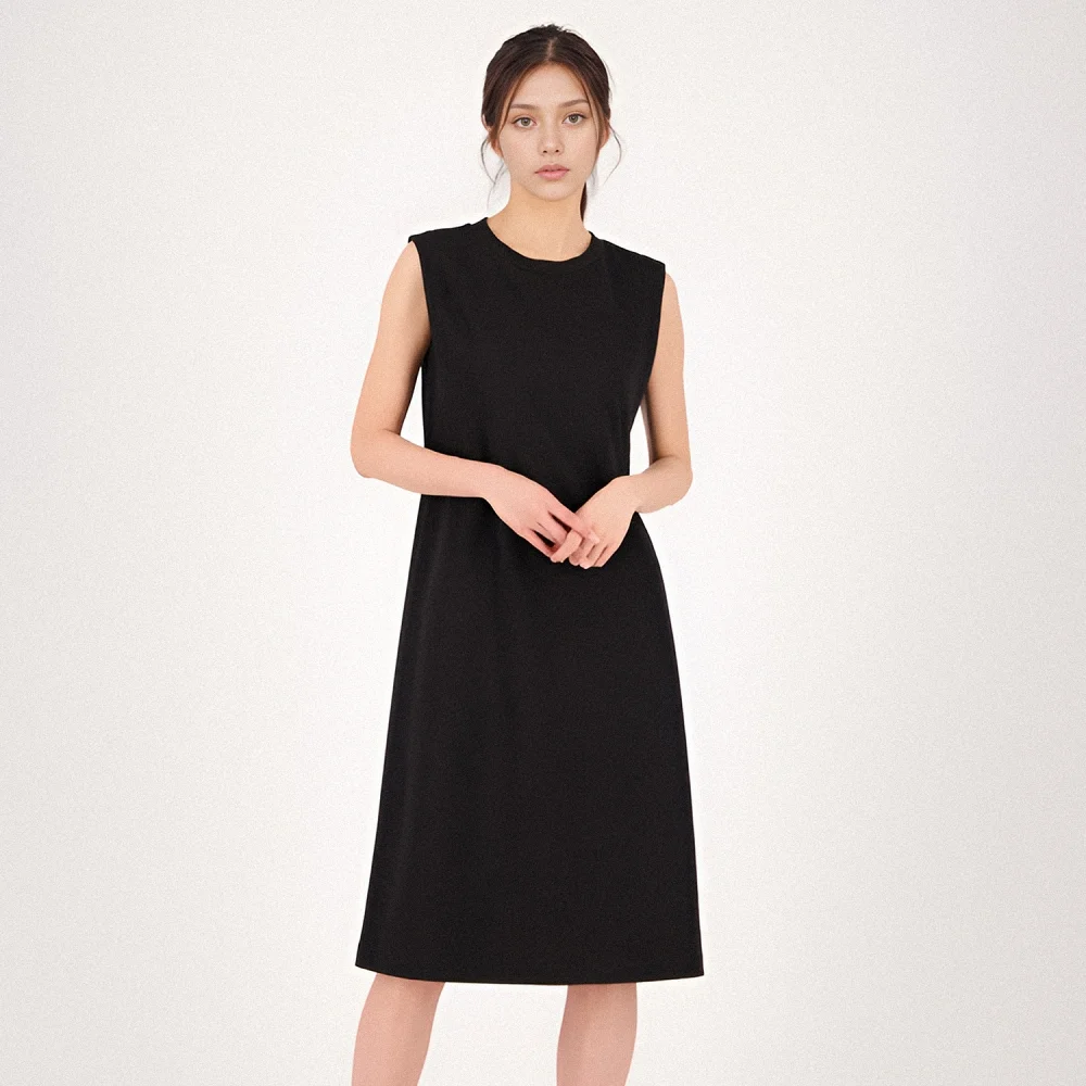 Sweat Sleeveless Dress _Black