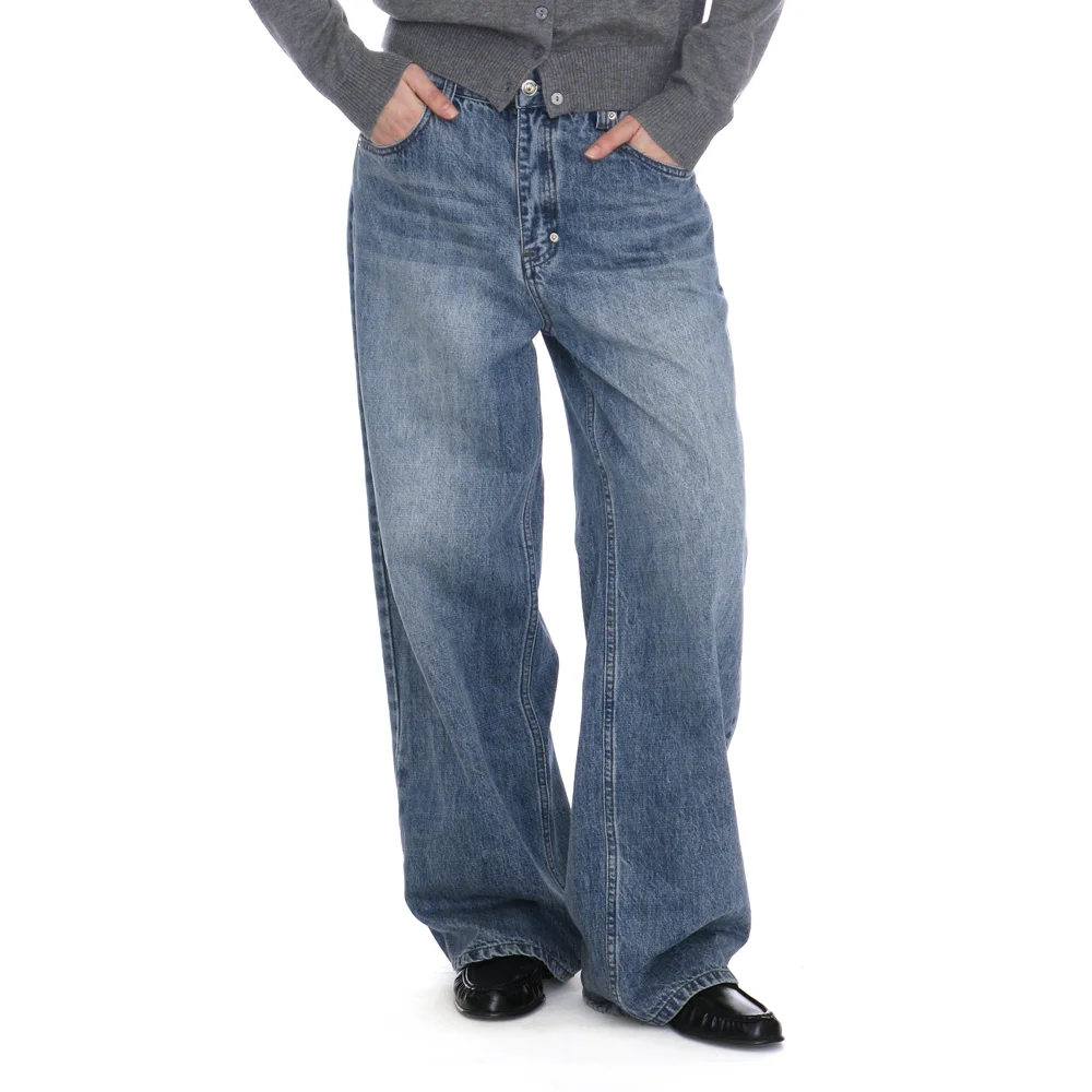 CLASSIC WIDE LEG LOOSE JEANS_SAND BLUE