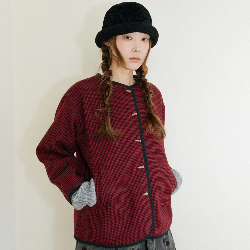 Mini Houndstooth Red Jacket