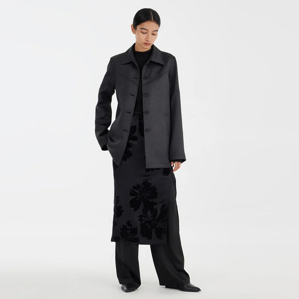Paneled Faux Leather Jacket - Black