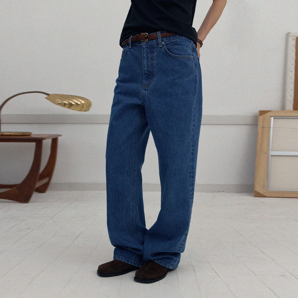 wide fit denim - blue
