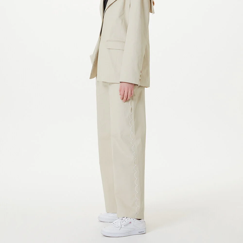 ROUND SIDE CUT PANTS (BEIGE)