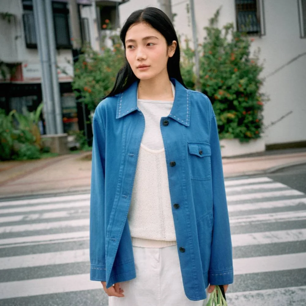 PEANUT WASHED JACKET_COBALT BLUE