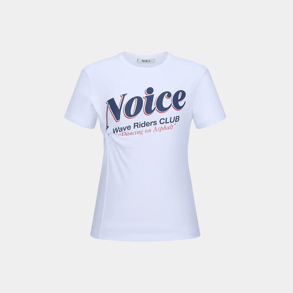 (W) WAVE RIDERS CLUB TWIST T-SHIRT - WHITE