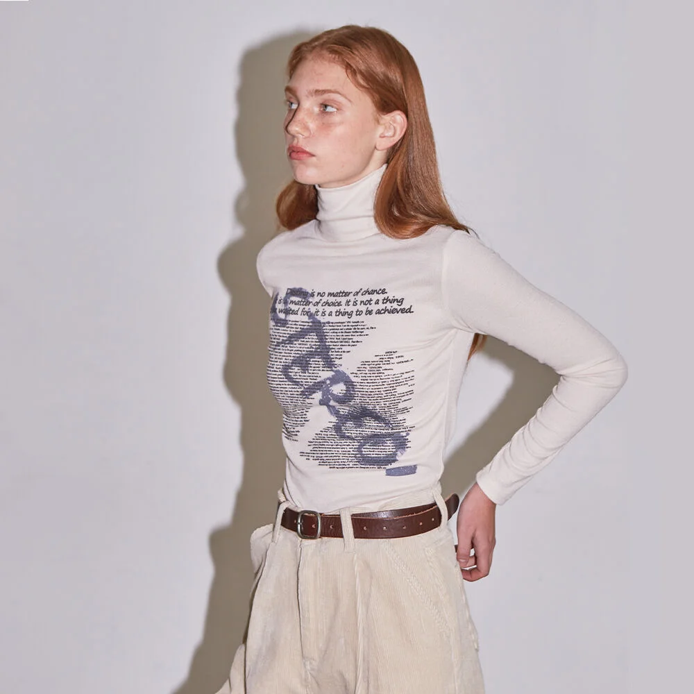 Printing Turtleneck T-shirt (5colors)