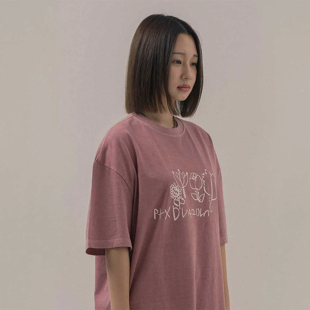 BP Flower Pigment T-Shirt_OLD PINK