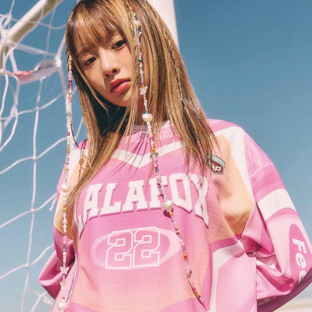 LALA SPORTY OVERSIZED JERSEY T-SHIRT PINK BP4CL001