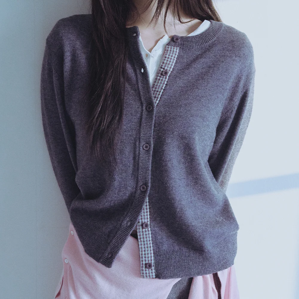 WOVEN PATCH CARDIGAN - 3 colors