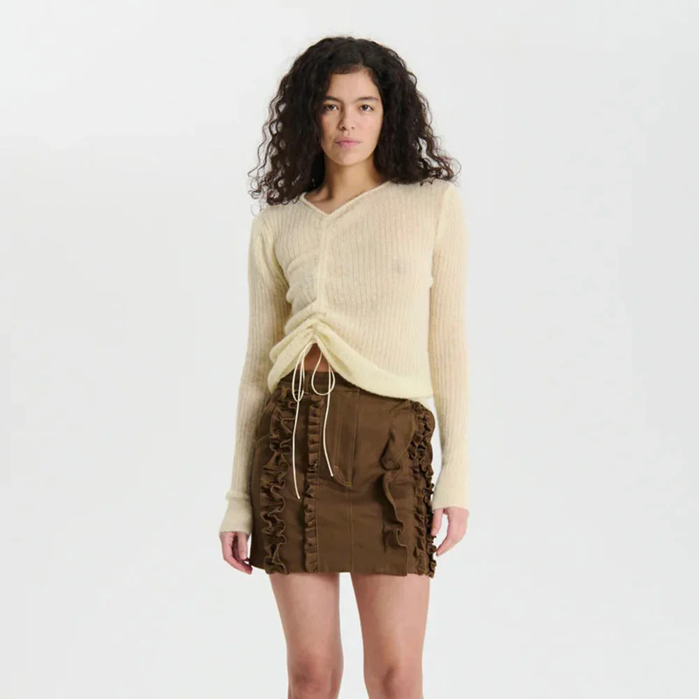 (W) USSI PULLOVER VENUS SOFT KNIT (SOFT YELLOW)
