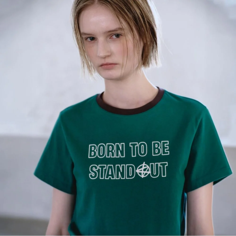 Color Point Graphic TShirts Green (KE6340M06M)