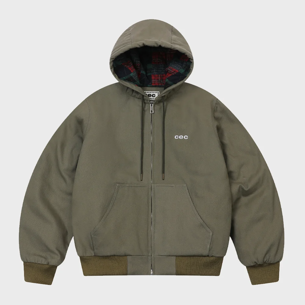 CEC CATION OXFORD WORK ZIP-UP HOODIE(KHAKI)