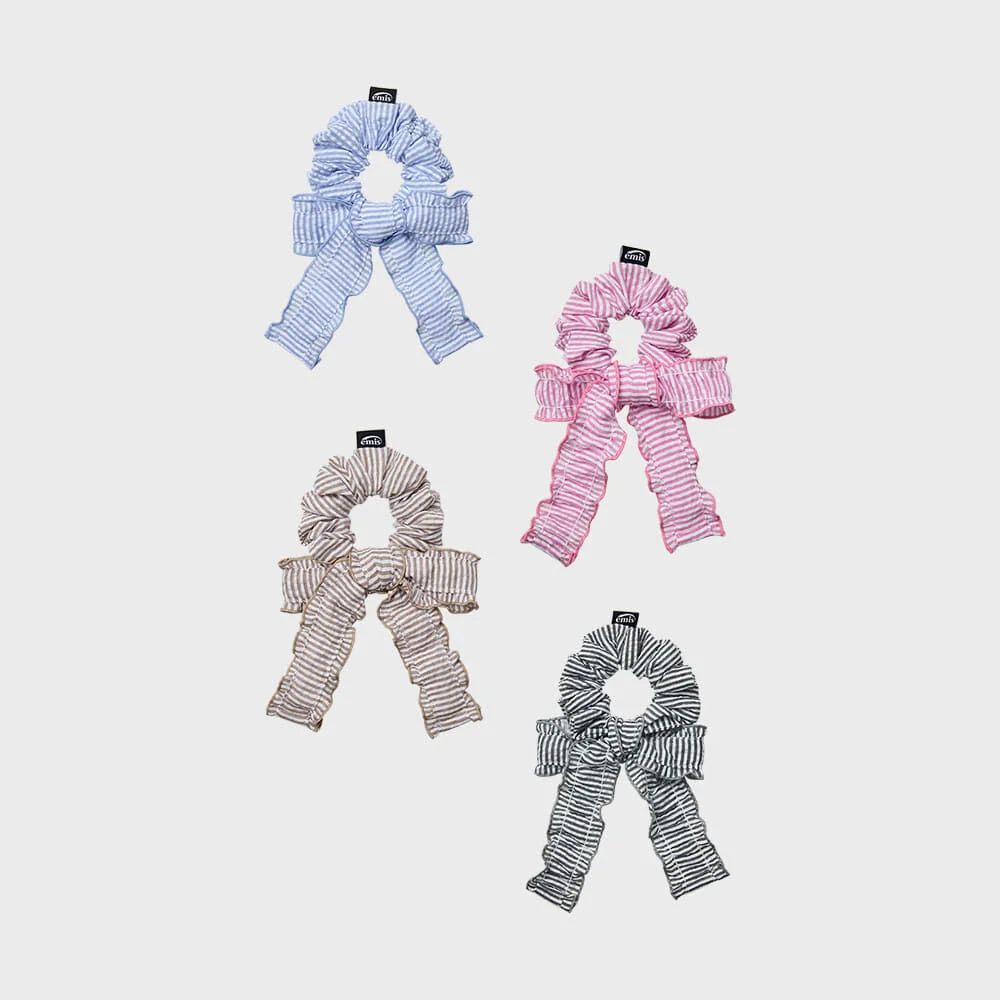 STRIPE FRILL SCRUNCHIE
