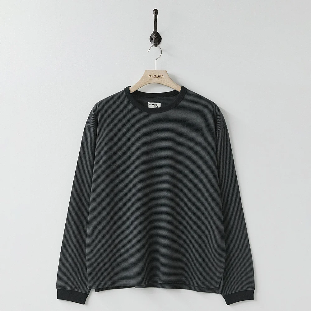 Fine Stripe Long Sleeve Graphite