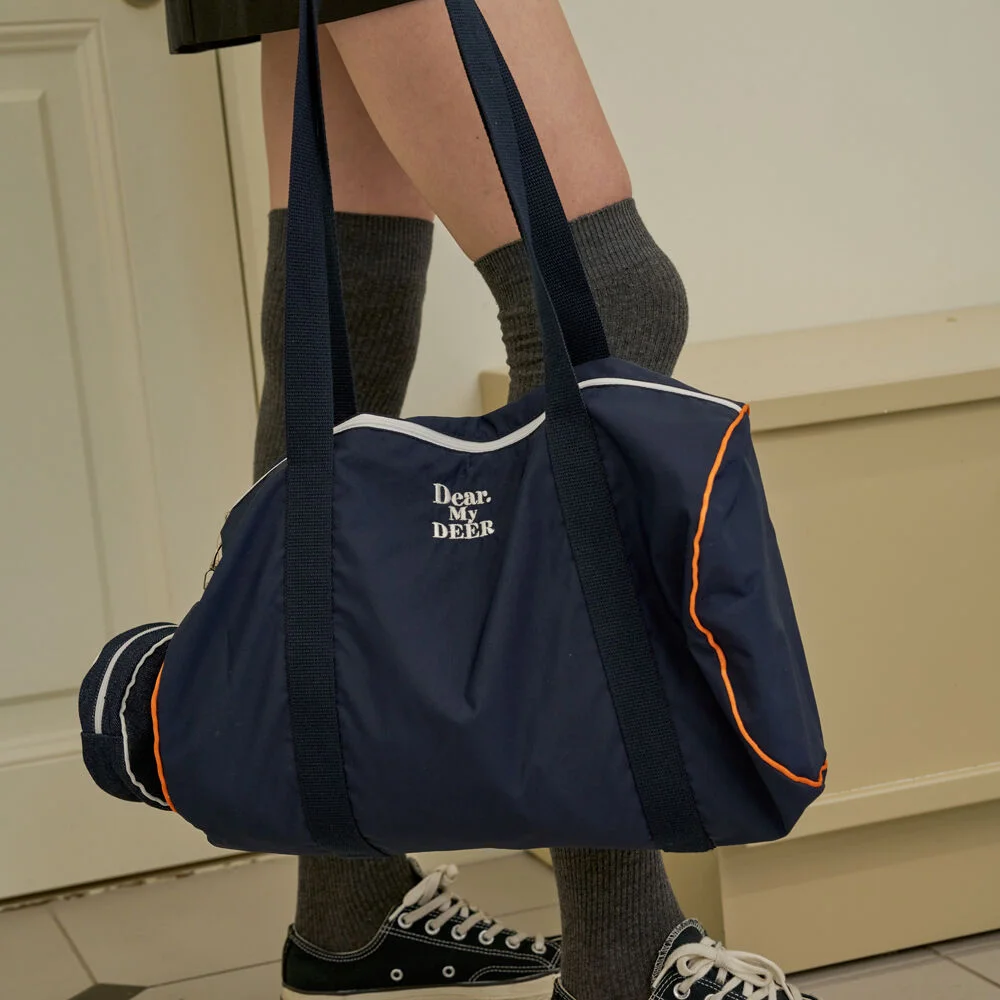 logo sports duffel Bag_ Navy
