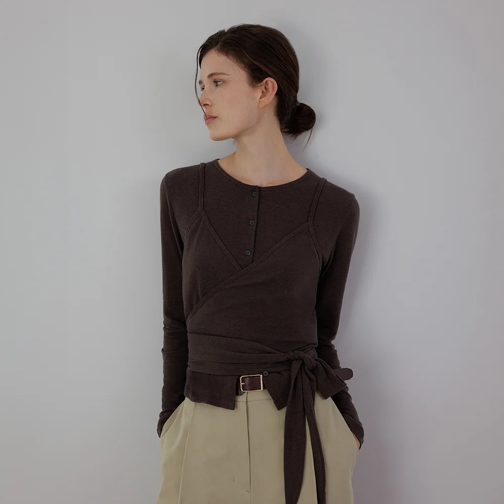F/W Smood Wrap Cardigan Bustier Set