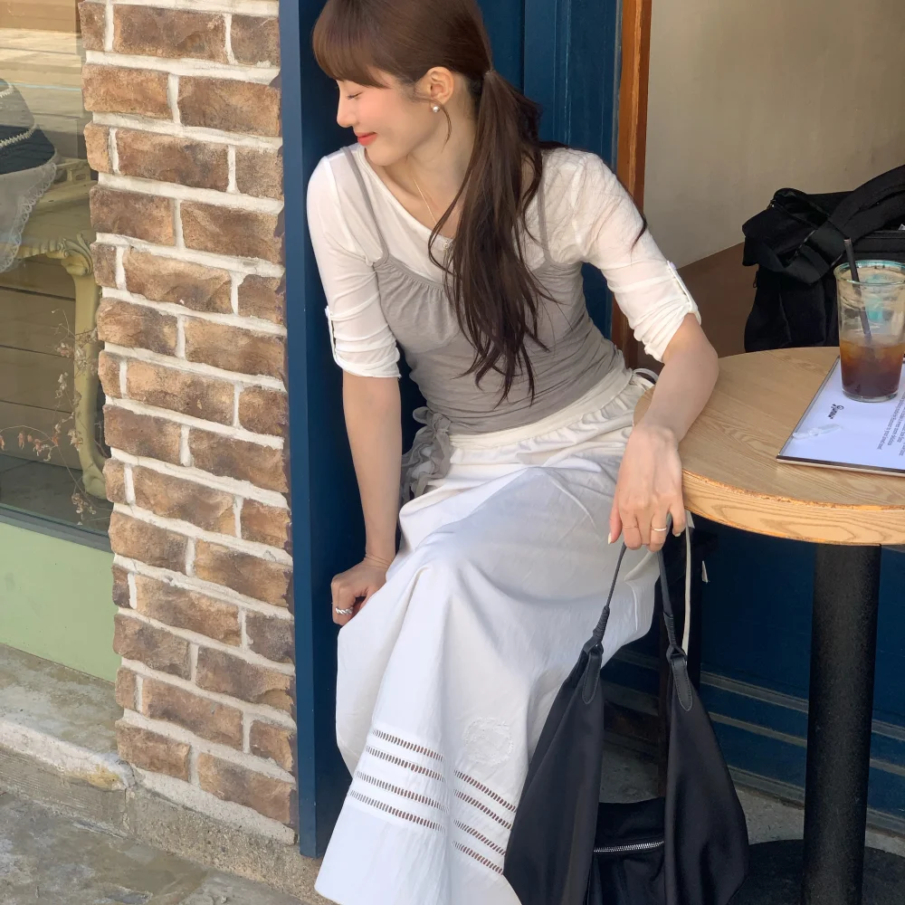 BRODERIE LACE SKIRT (WHITE)
