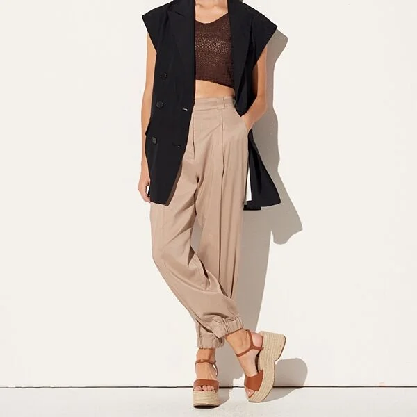 LINEN JOGGER PANTS BEIGE