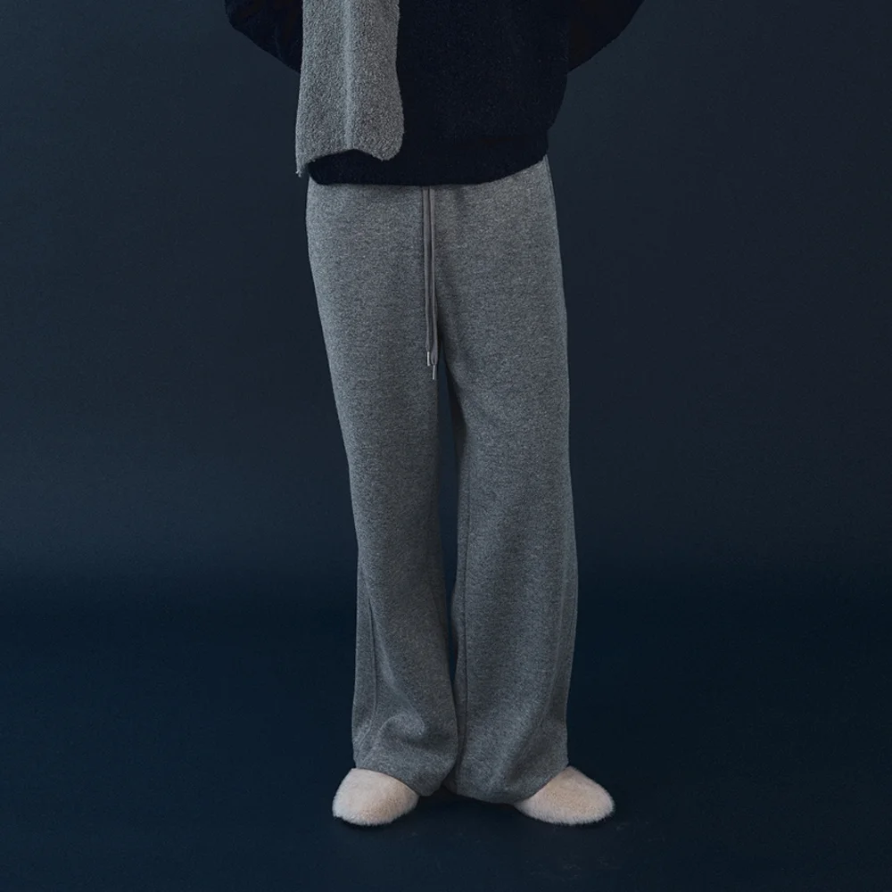 LOFTY WOOL SWEATPANTS (MELANGE)