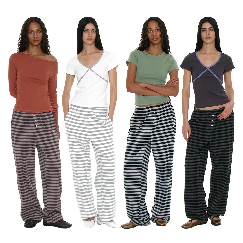 PWC STRIPE JERSEY WIDE PANTS_4COLOR
