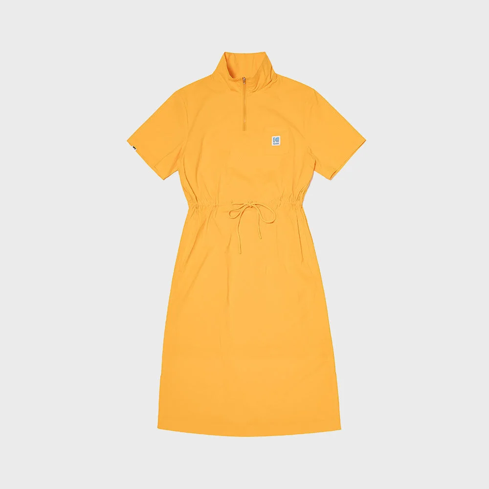 Chroma 微風 Stand Neck 連衣裙 YELLOW