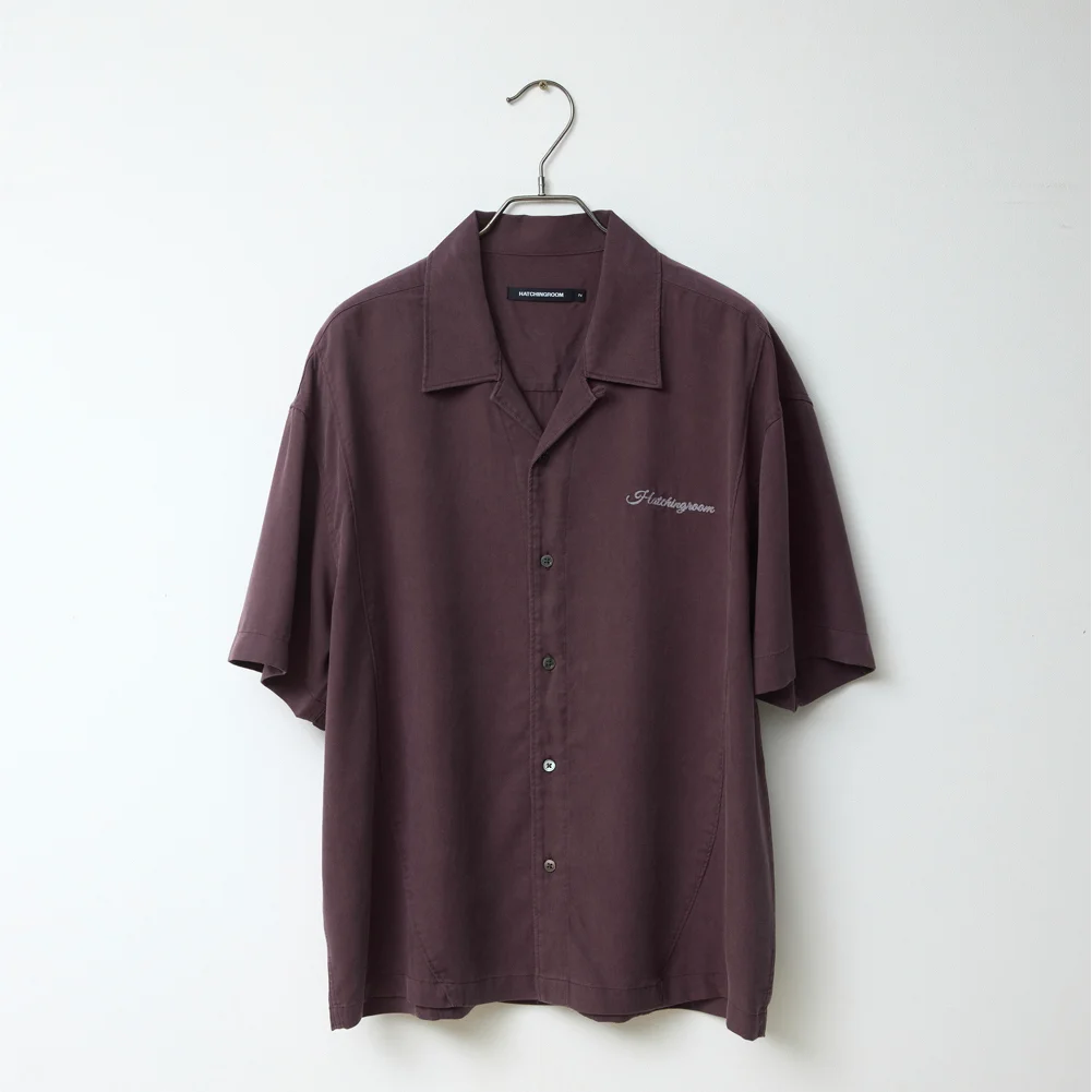 Camp Collar Shirt Tencel Dark Purple