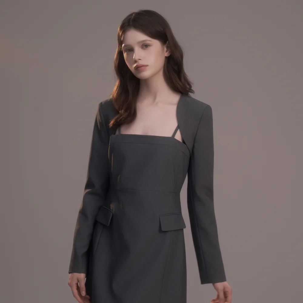 Bolero Suit Jacket - Grey