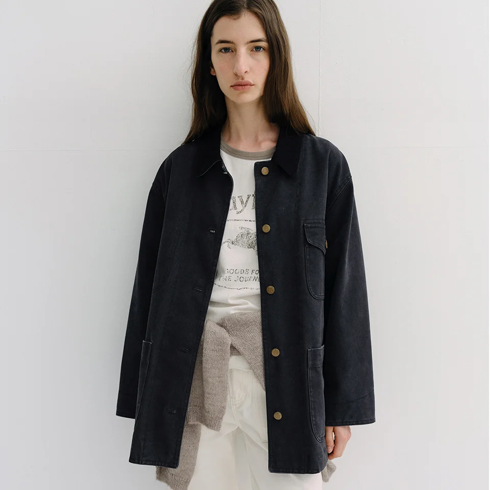 vintage cotton work jacket (vintage navy)