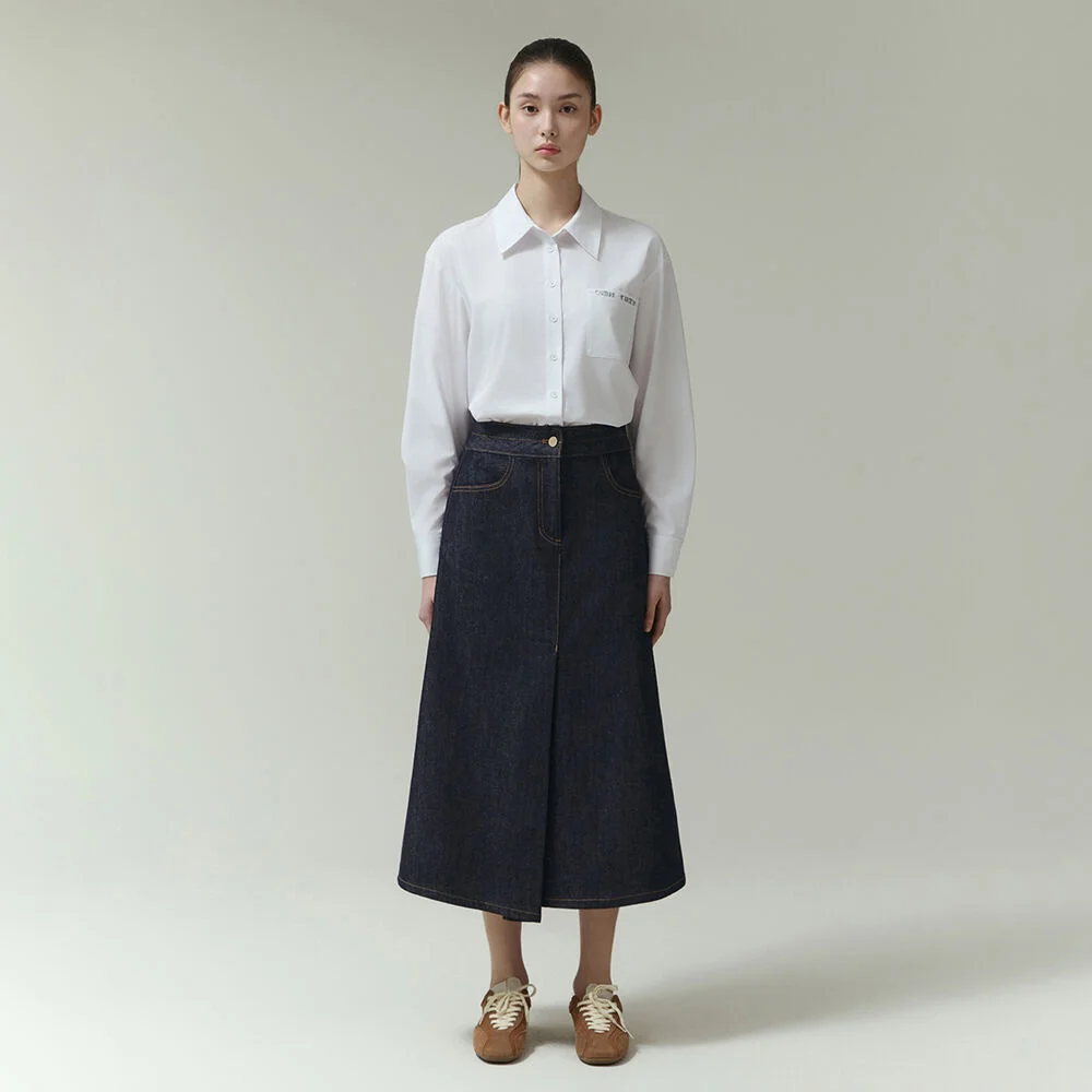 it MICHA 開衩 牛仔 半身裙 ITP2YDS730 (NAVY)