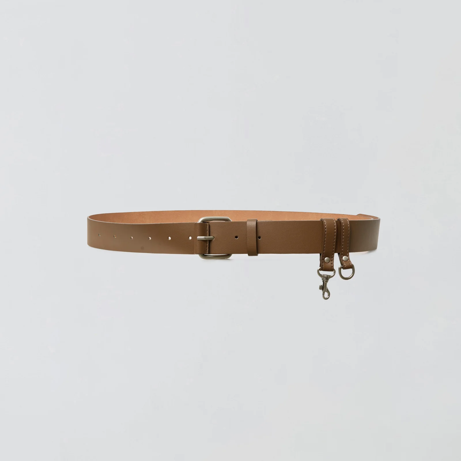 KEYRING LEATHER BELT_BROWN