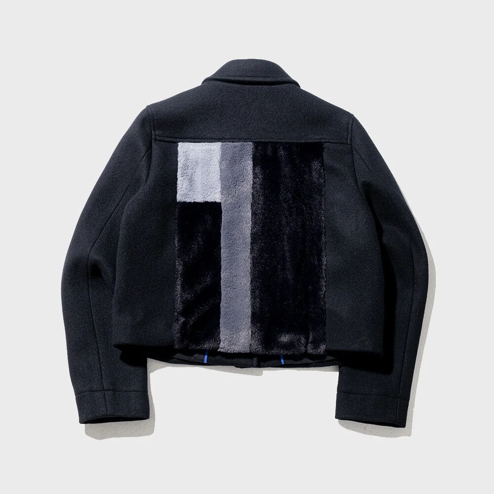 拼布 羊毛 外套 OSOJK001-BK