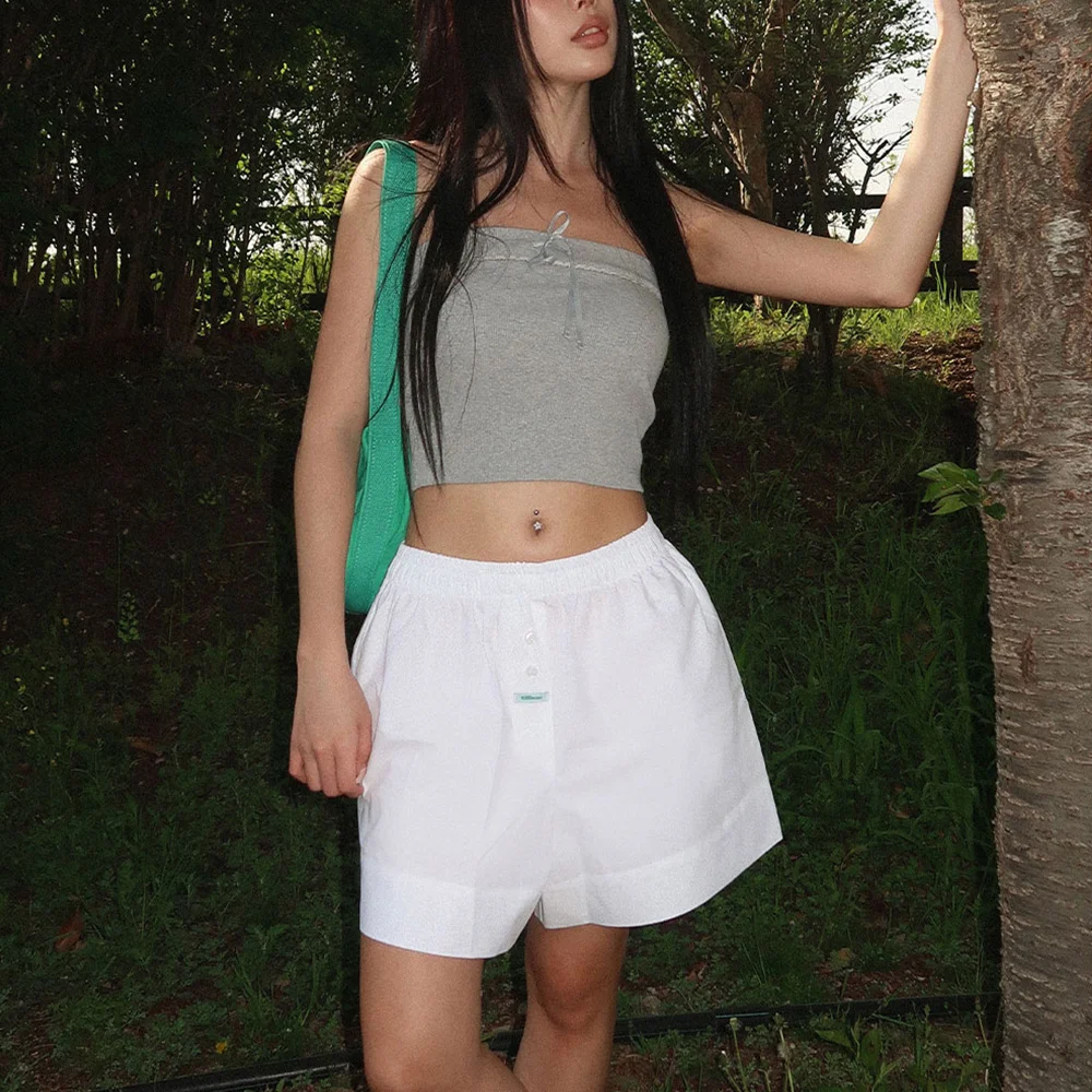 Summer One Mile Cozy Shorts - basic white