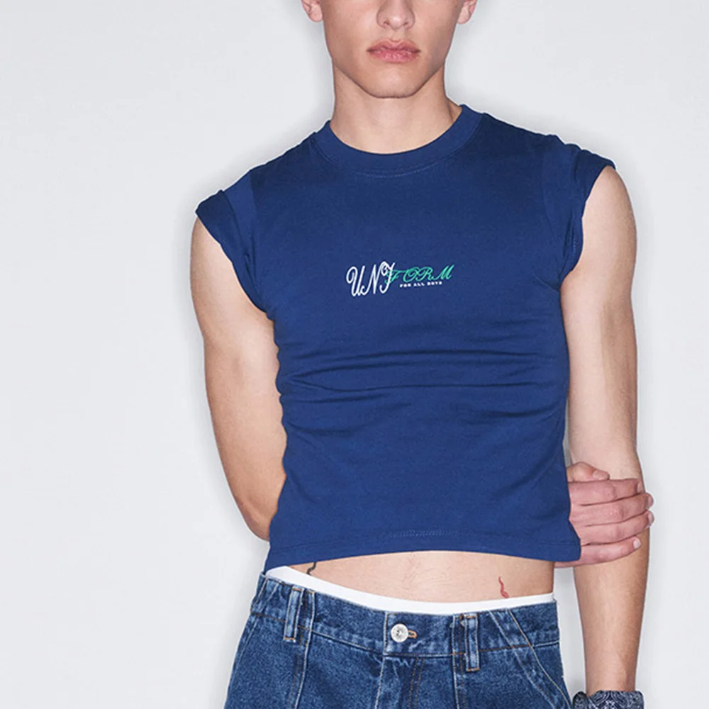 90S 復古 圖案 T恤 / NAVY (WOMEN)