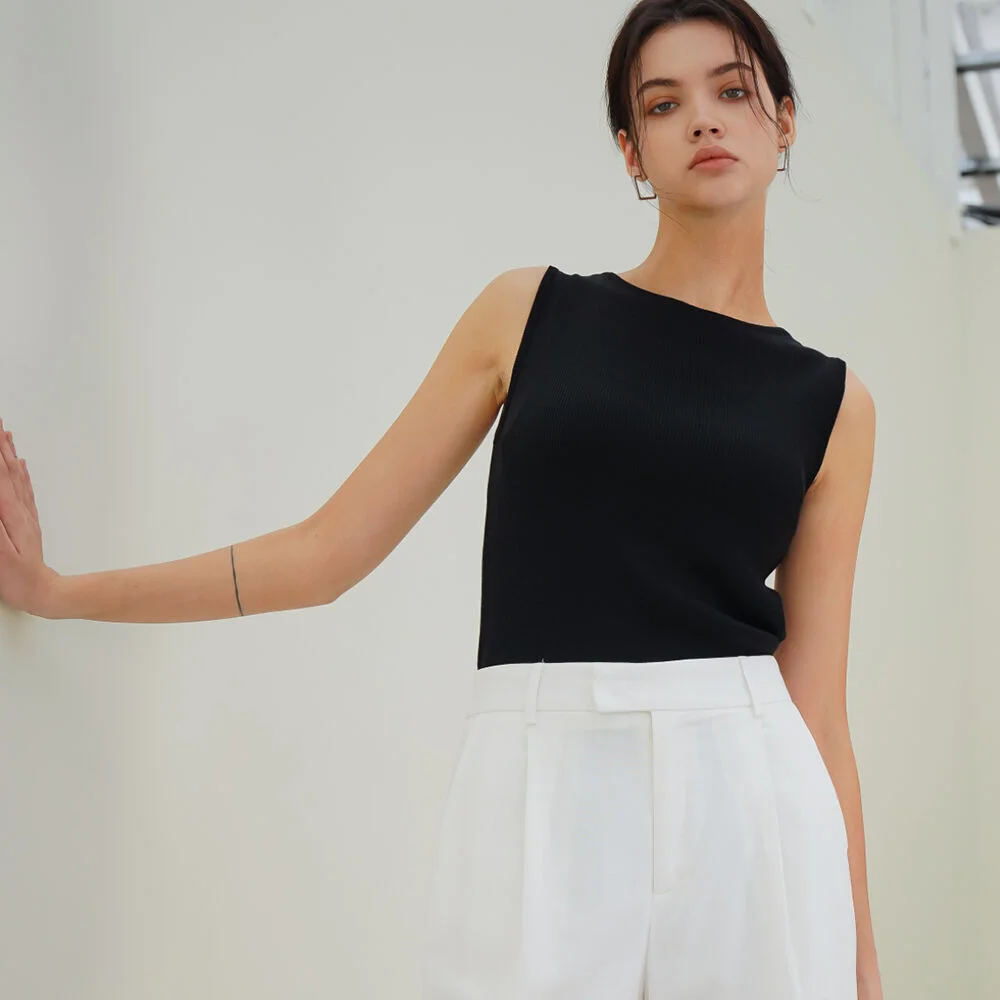 Summer Wool Sleeveless Knit_Black