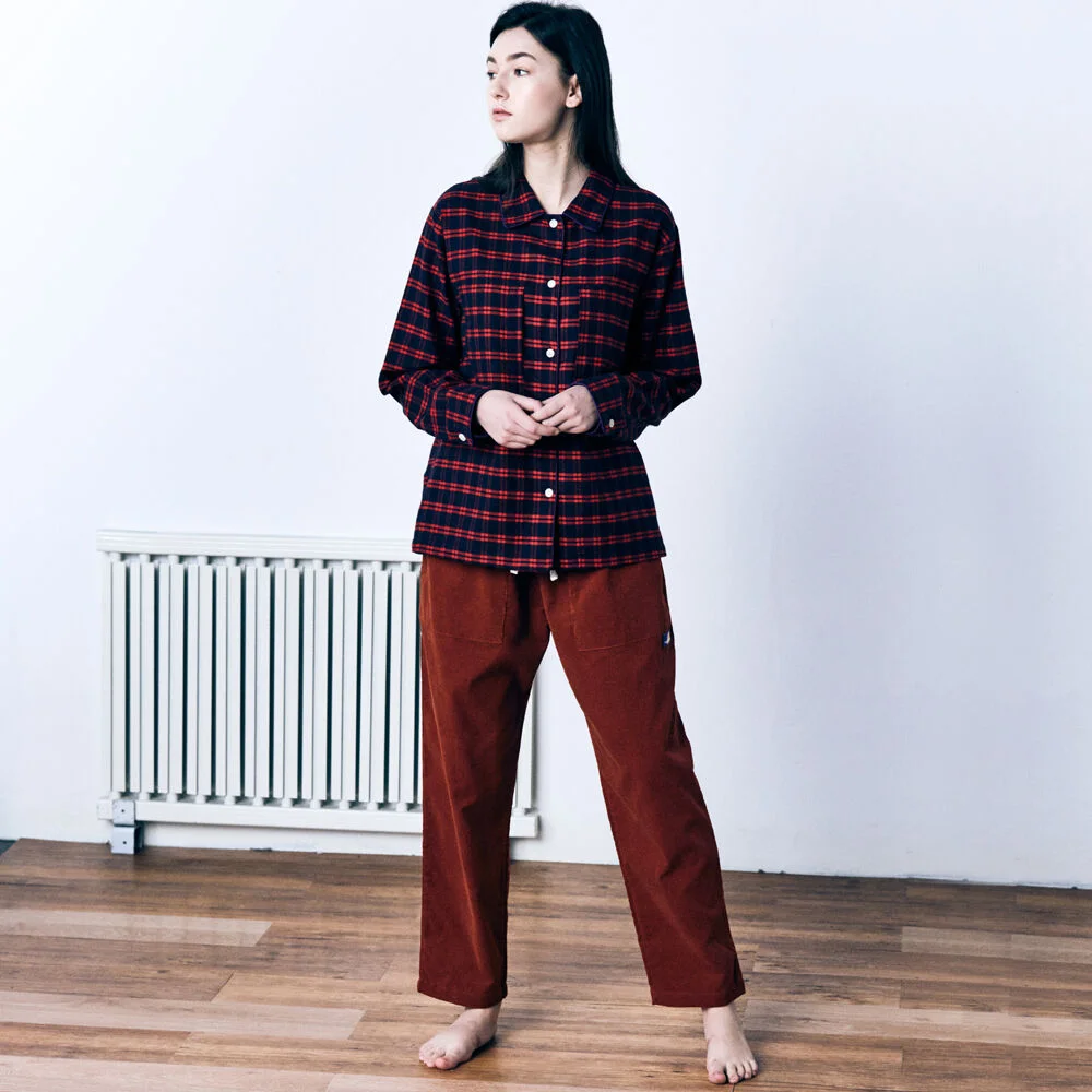 Marilyn PJ Set Flannel Lumberjack & Cord Red Brick