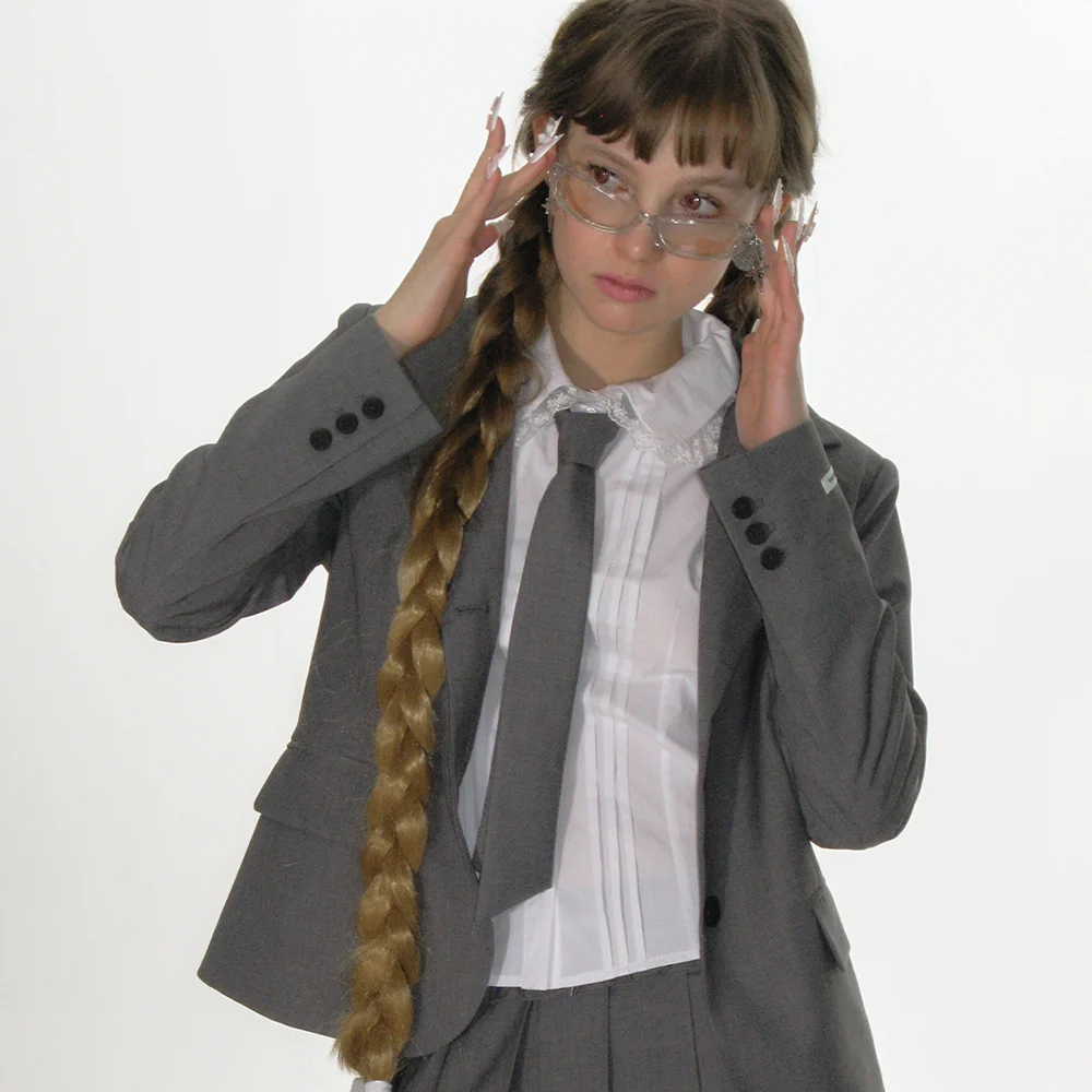 CLASSIC BLAZER & NECKTIE SET_GREY