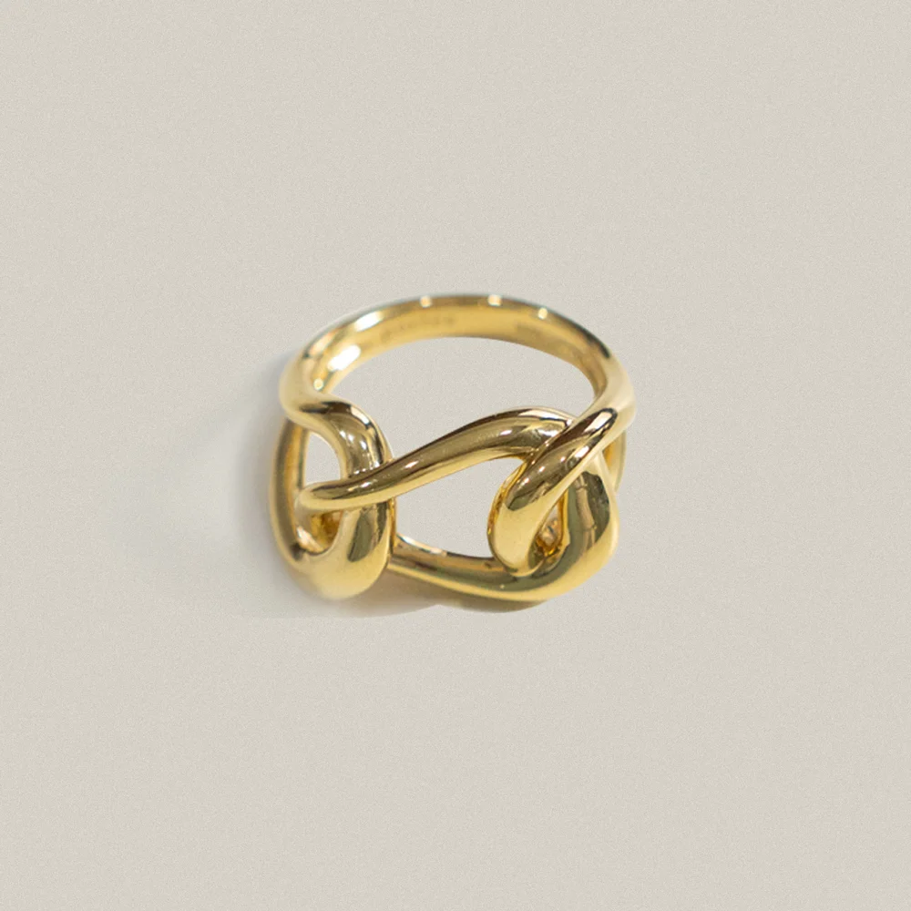Seashells Chain Ring Gold